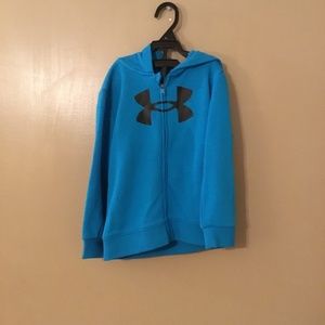 New boys hoodie size 4 T blue by under Armour